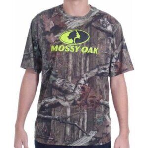 MOSSY OAK MEN'S SIZE S (34/36) T-SHIRT BROWN LEAF CAMOUFLAGE W/ TREE HUNTING NWT